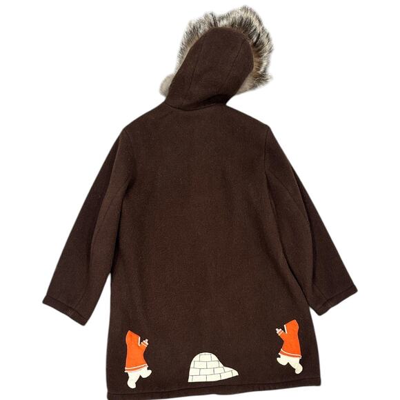 Vintage Inuvik Sewing Centre Wool Parka Canadian Arctic Fox Fur Coat - Picture 4 of 13
